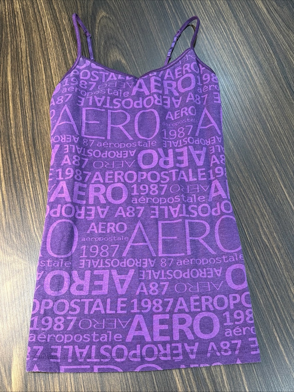 Y2K Aeropostale Letter Print ‘my Favorite Cami’ Size Small Purple Adjustable